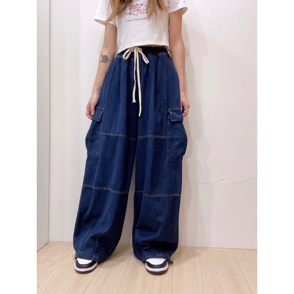 牛仔工裝褲-細節圖2