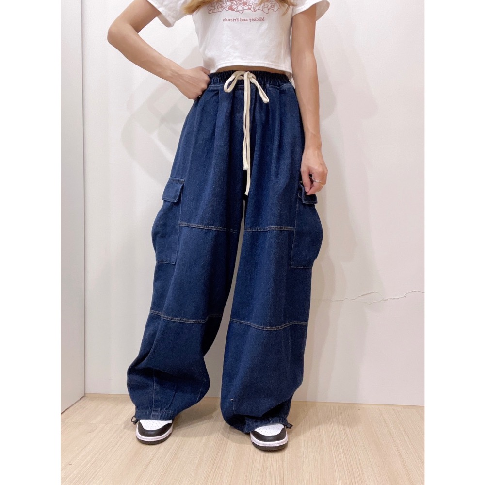 牛仔工裝褲-細節圖3