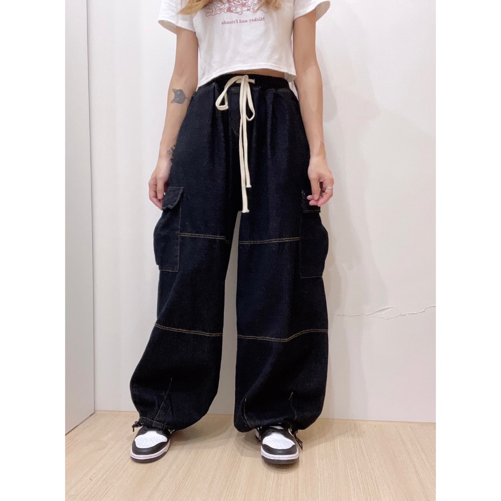 牛仔工裝褲-細節圖4