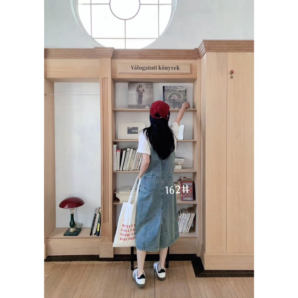 162韓版前大口袋吊帶裙-細節圖7