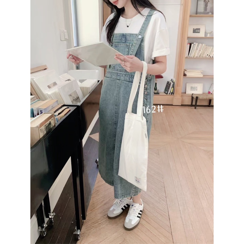 162韓版前大口袋吊帶裙-細節圖8