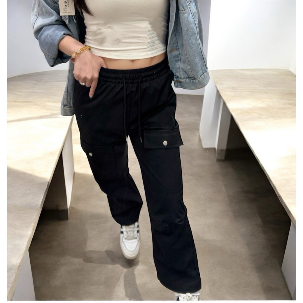 高腰口袋工裝褲-細節圖2