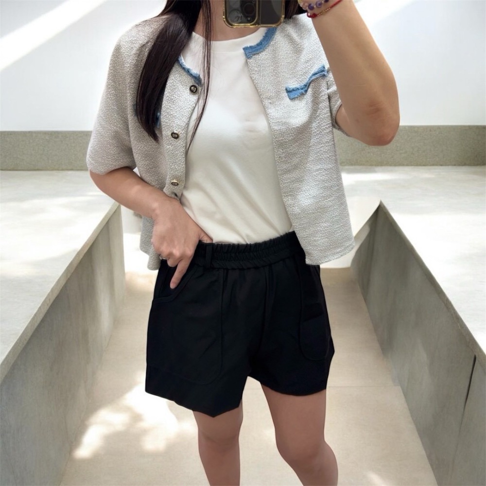 高腰闊腿西裝短褲-細節圖6