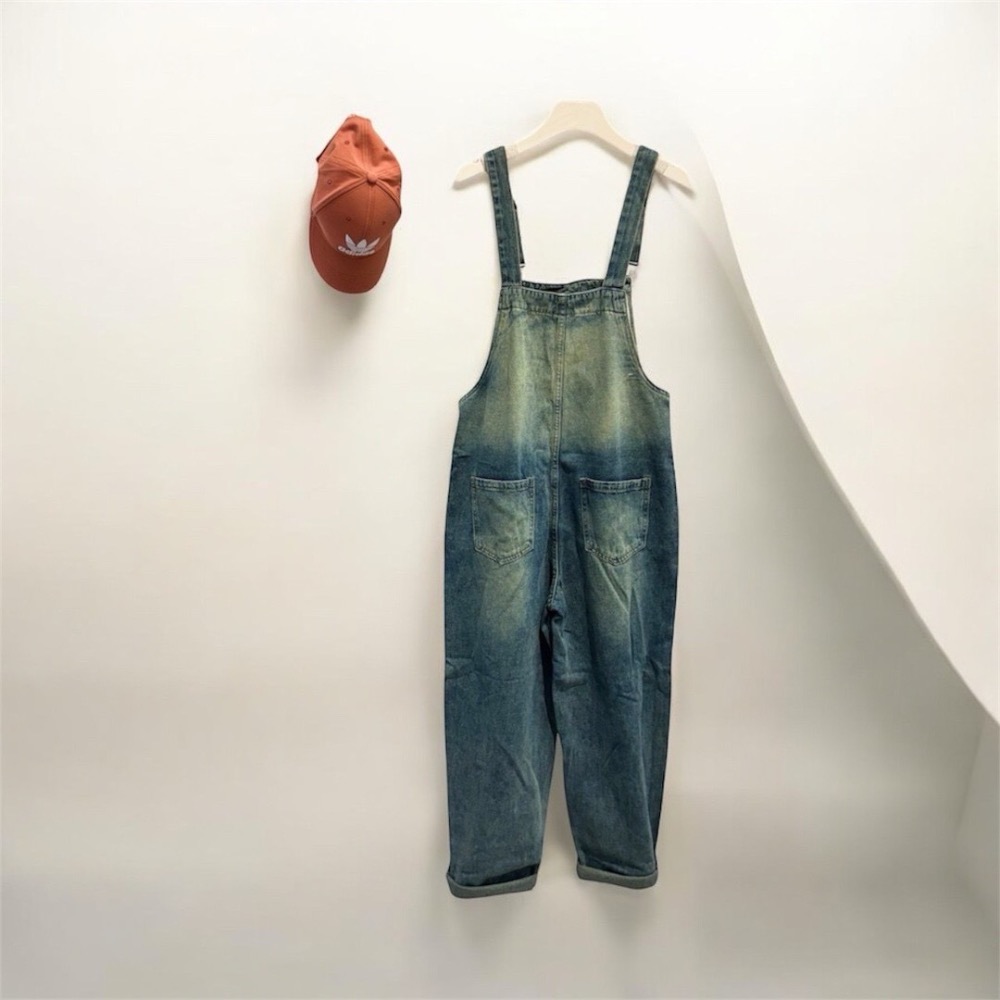 復古牛仔吊帶褲-細節圖4