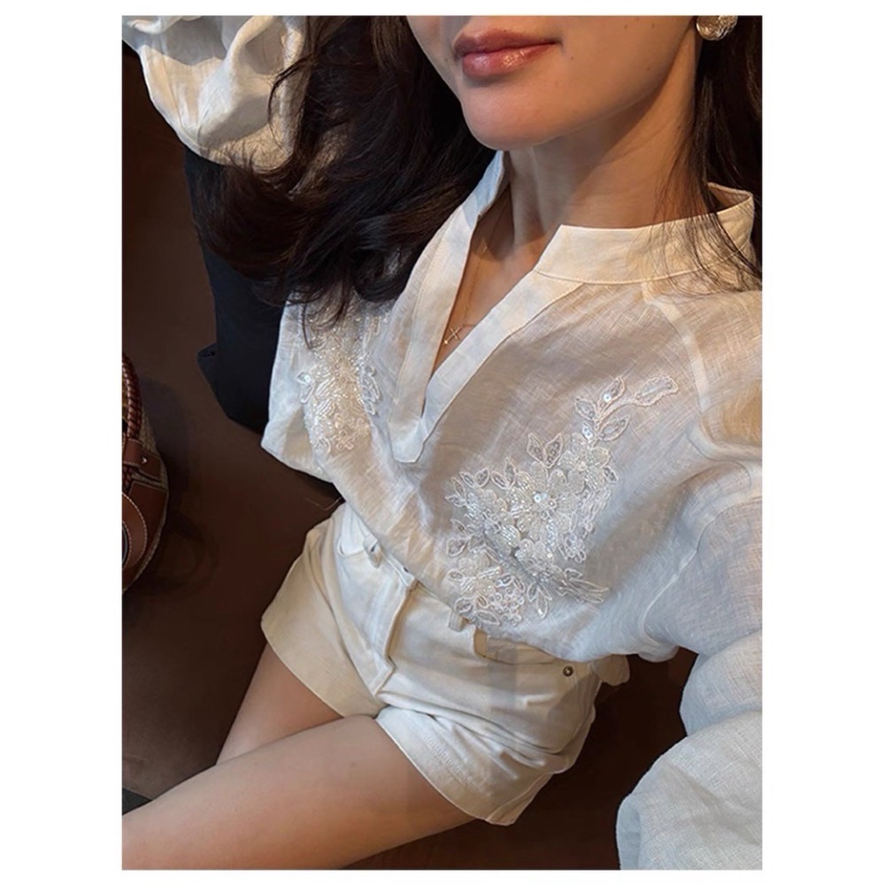 韓系彈力高腰牛仔短褲短褲-細節圖7