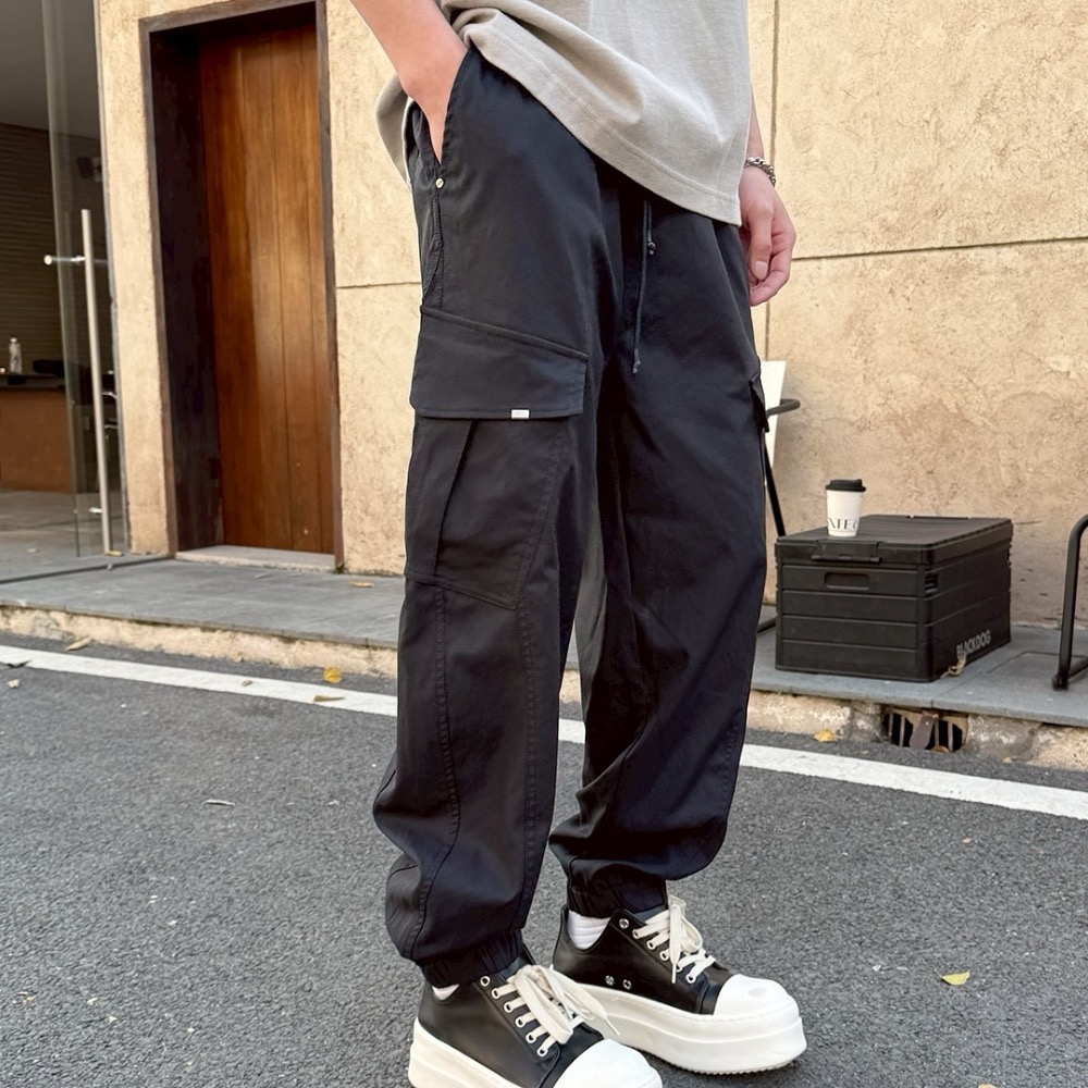 Y5731斜口繭型工作縮口長褲-細節圖2