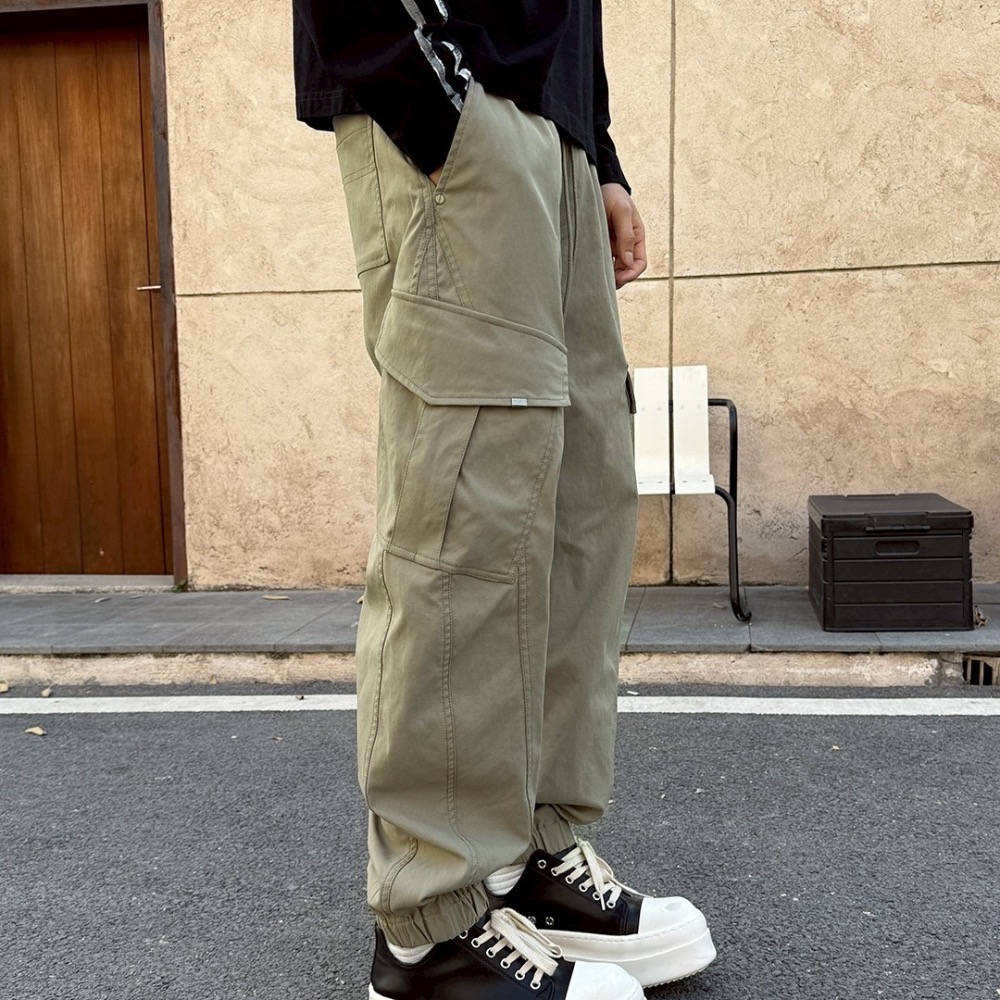 Y5731斜口繭型工作縮口長褲-細節圖3