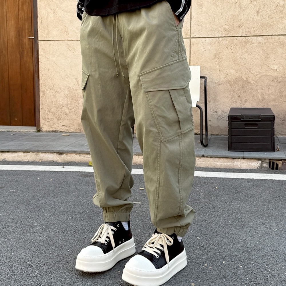 Y5731斜口繭型工作縮口長褲-細節圖5