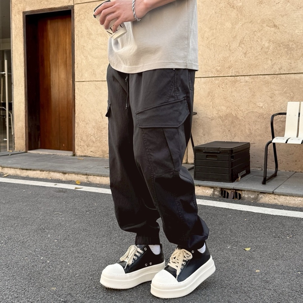 Y5731斜口繭型工作縮口長褲-細節圖8