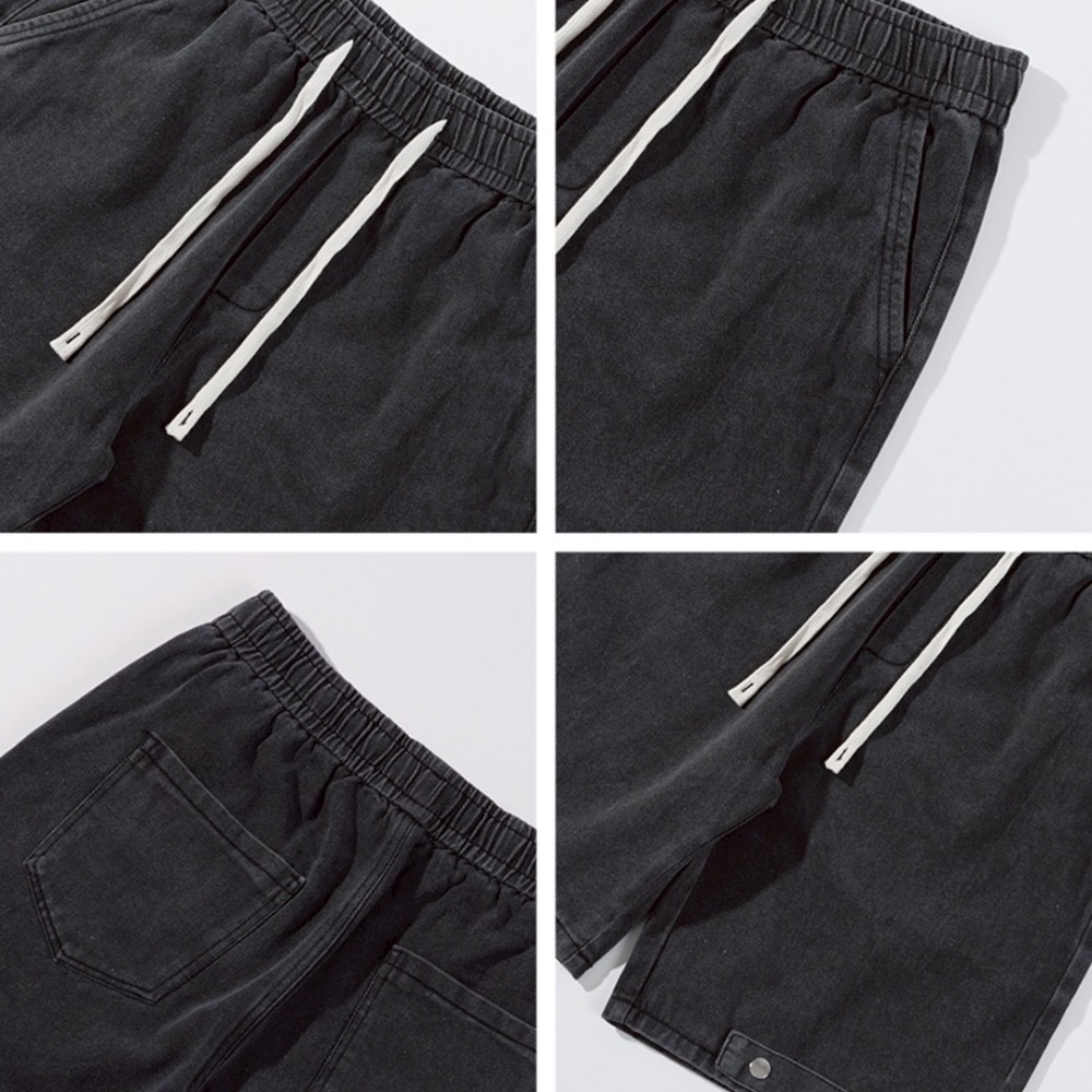 9513褲腳雙扣牛仔短褲-細節圖7