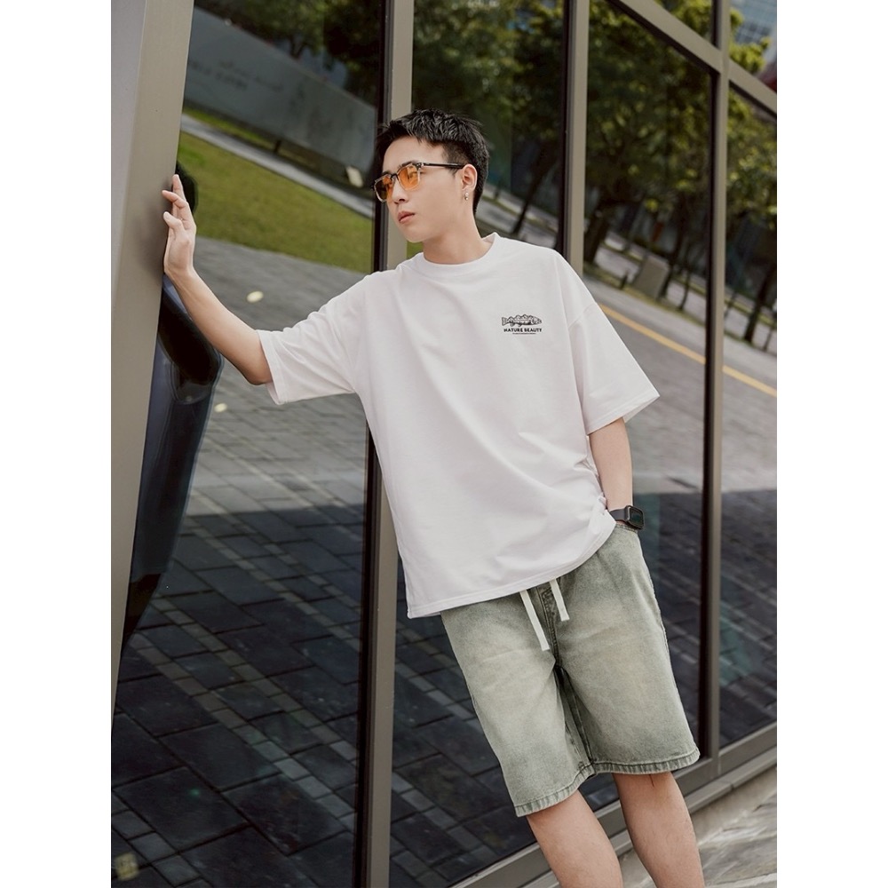 2534側條水洗牛仔短褲-細節圖6