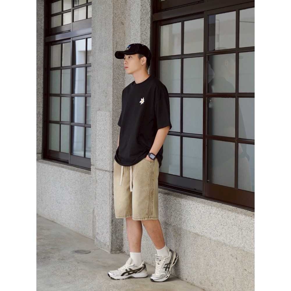 2534側條水洗牛仔短褲-細節圖8