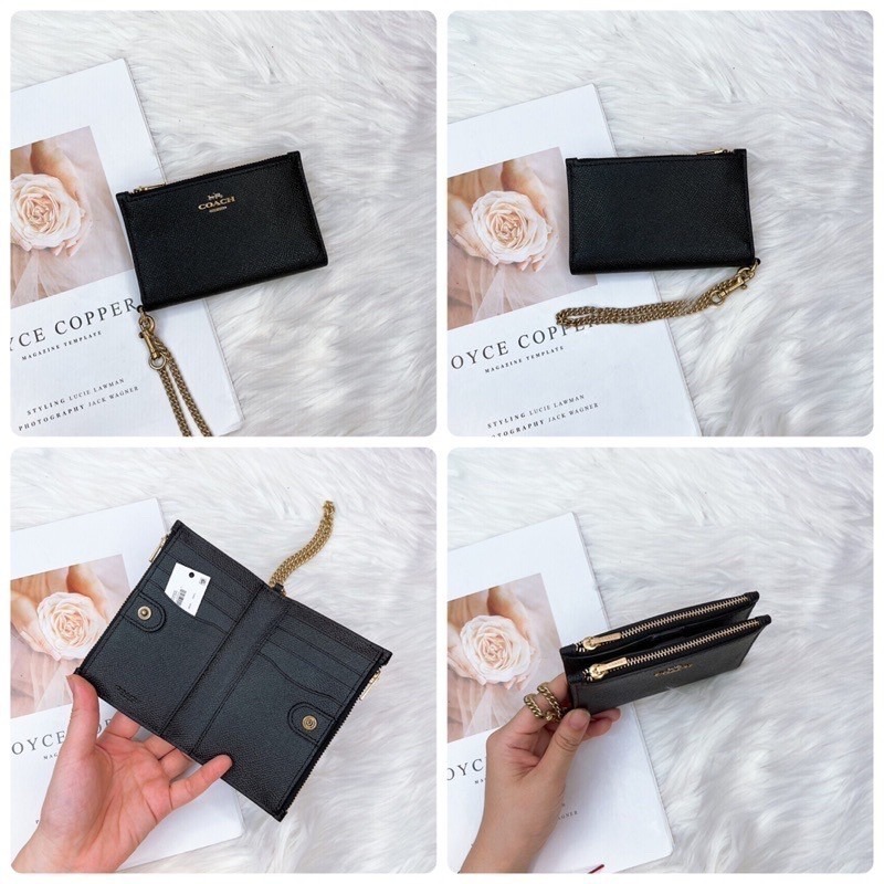 美國代購🇺🇸台灣現貨 Coach 專櫃款 雙拉鍊卡片包 零錢包-細節圖8