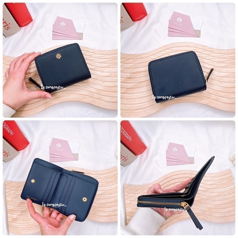 美國代購🇺🇸台灣現貨 Tory Burch｜TB Emerson 小金Logo 防刮兩折短夾-細節圖6