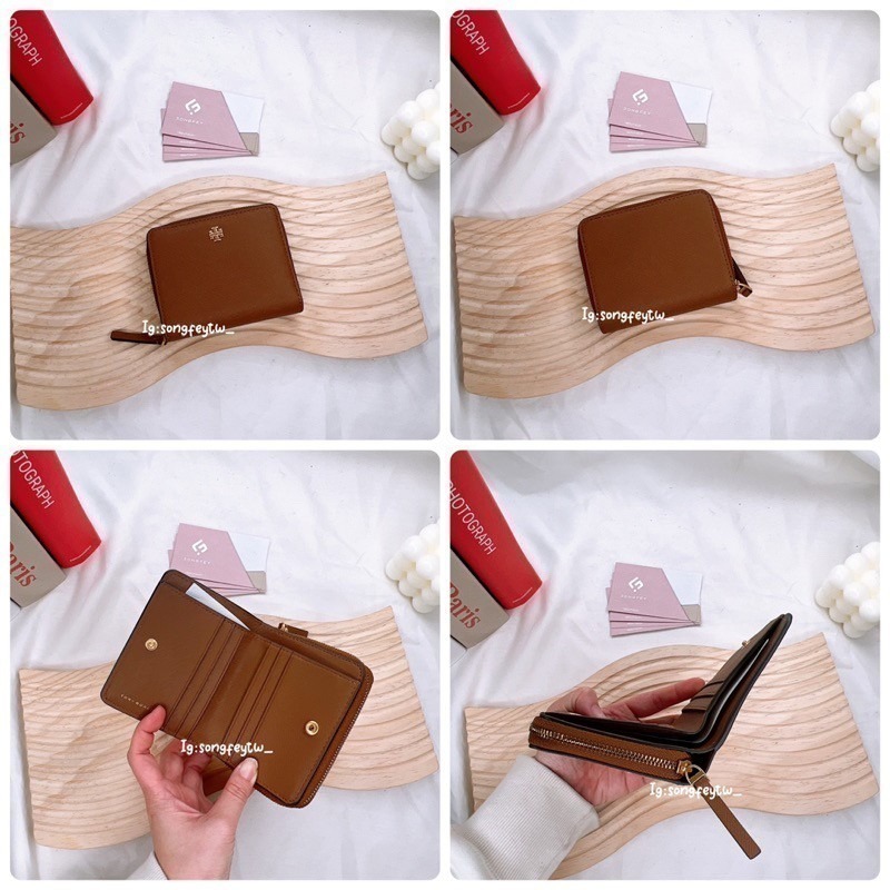 美國代購🇺🇸台灣現貨 Tory Burch｜TB Emerson 小金Logo 防刮兩折短夾-細節圖10