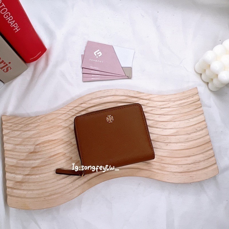 美國代購🇺🇸台灣現貨 Tory Burch｜TB Emerson 小金Logo 防刮兩折短夾-細節圖9