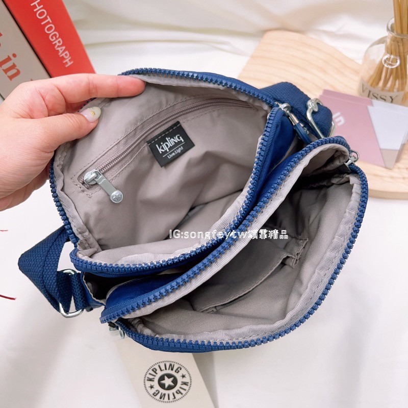 美國代購🇺🇸台灣現貨 kipling 雙拉鍊尼龍包 斜背包-細節圖3