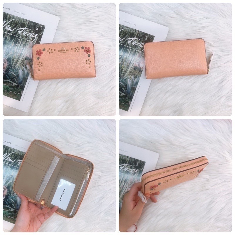 美國代購 台灣現貨 Coach 拉鍊款中長夾-細節圖3