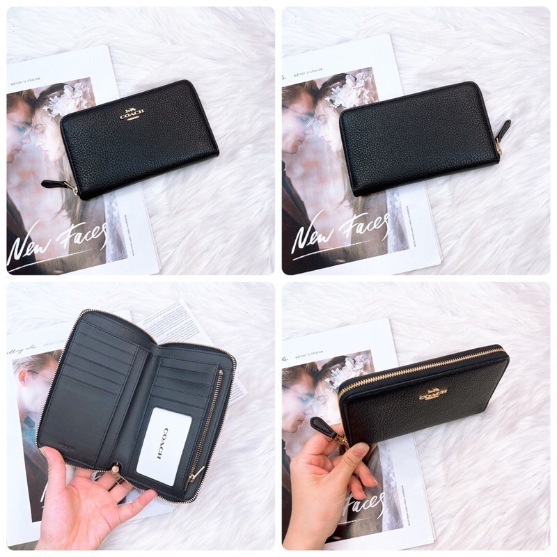 美國代購 台灣現貨 Coach 拉鍊款中長夾-細節圖6