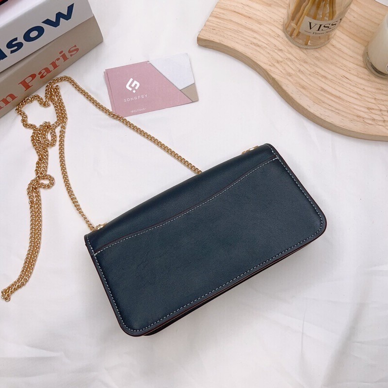 美國代購🇺🇸台灣現貨 Coach 香布蕾 鏈條信封包 手機包 晚宴包-細節圖5