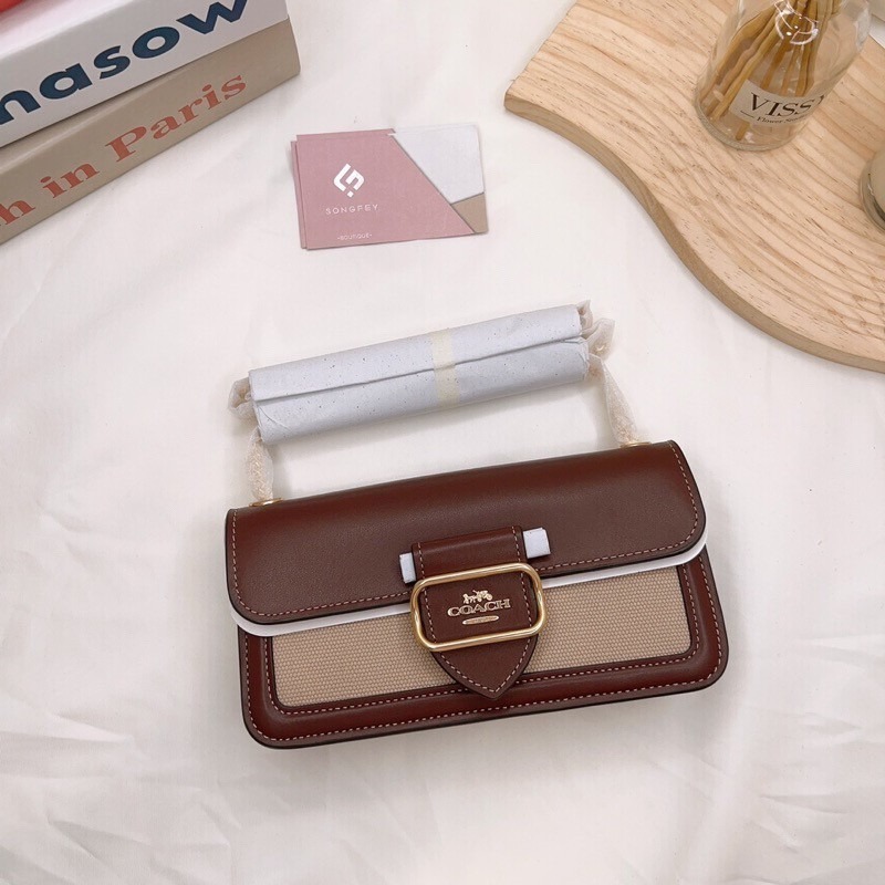 美國代購🇺🇸台灣現貨 Coach 香布蕾 鏈條信封包 手機包 晚宴包-細節圖7