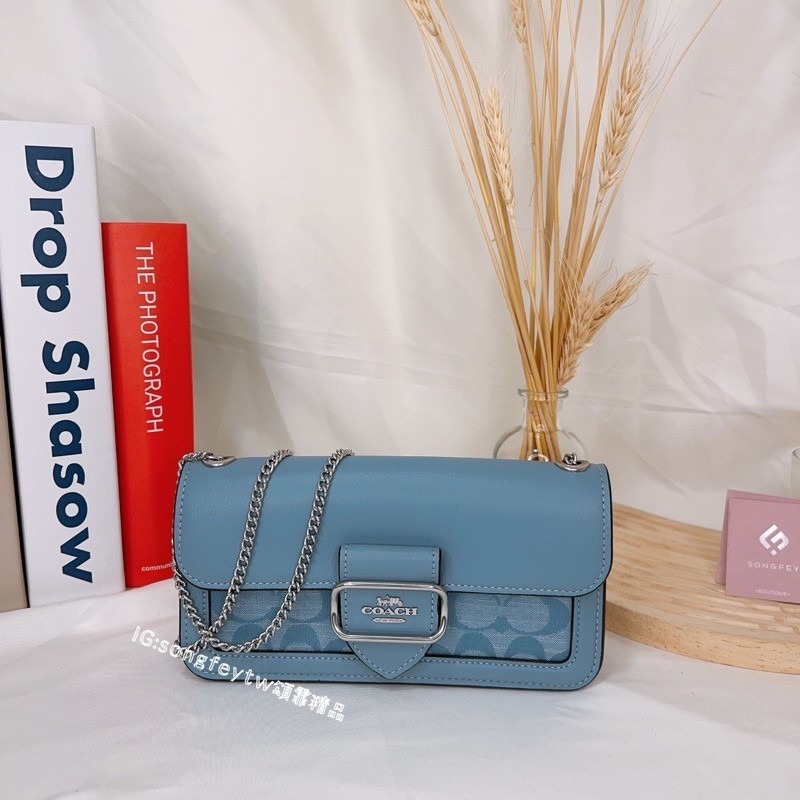 美國代購🇺🇸台灣現貨 Coach 香布蕾 鏈條信封包 手機包 晚宴包-細節圖9