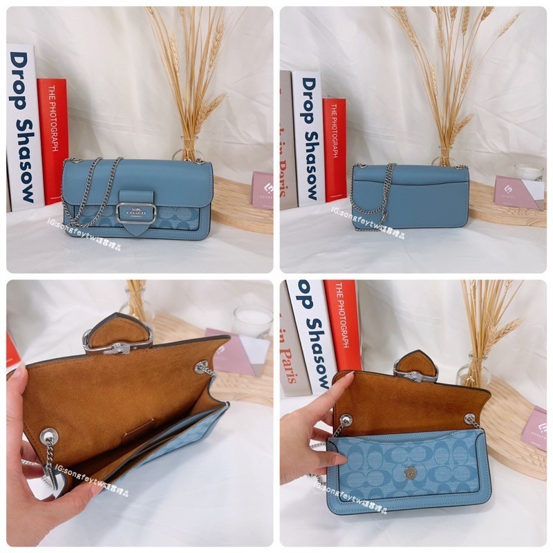 美國代購🇺🇸台灣現貨 Coach 香布蕾 鏈條信封包 手機包 晚宴包-細節圖10