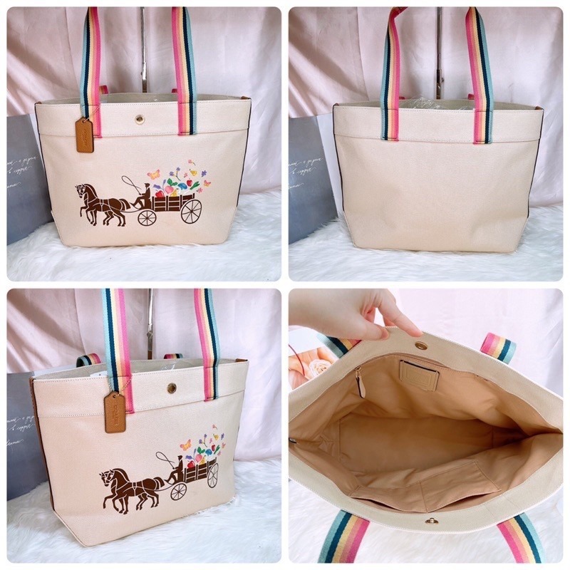美國代購 台灣現貨 Coach 馬車帆布大托特-細節圖6