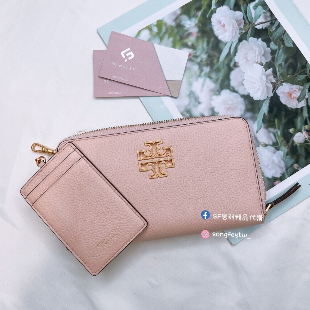 美國代購 台灣現貨 Tory Burch 大金logo 1+1拉鍊長夾-細節圖9