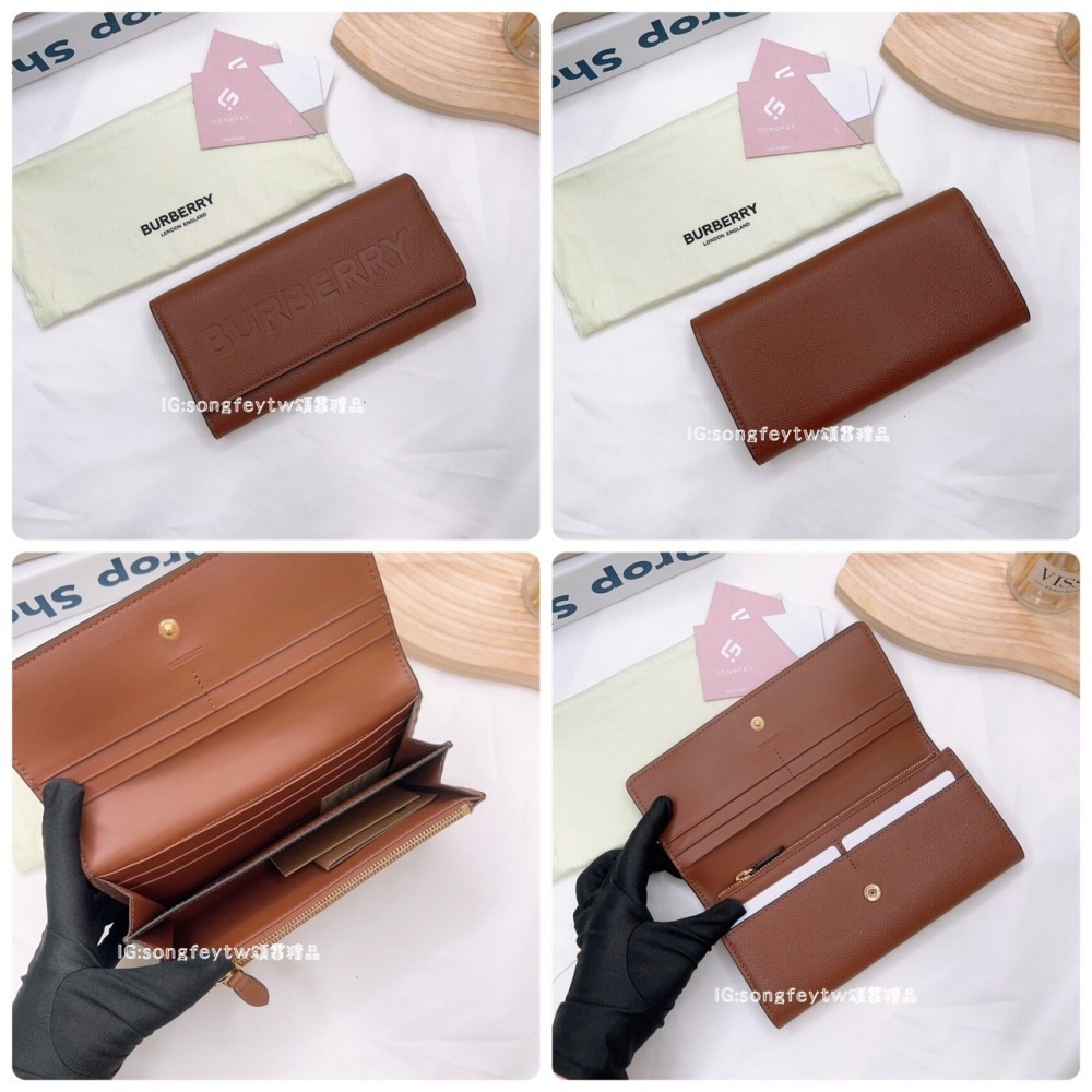 歐美代購 台灣現貨 Burberry 壓紋Logo 信封長夾-細節圖6