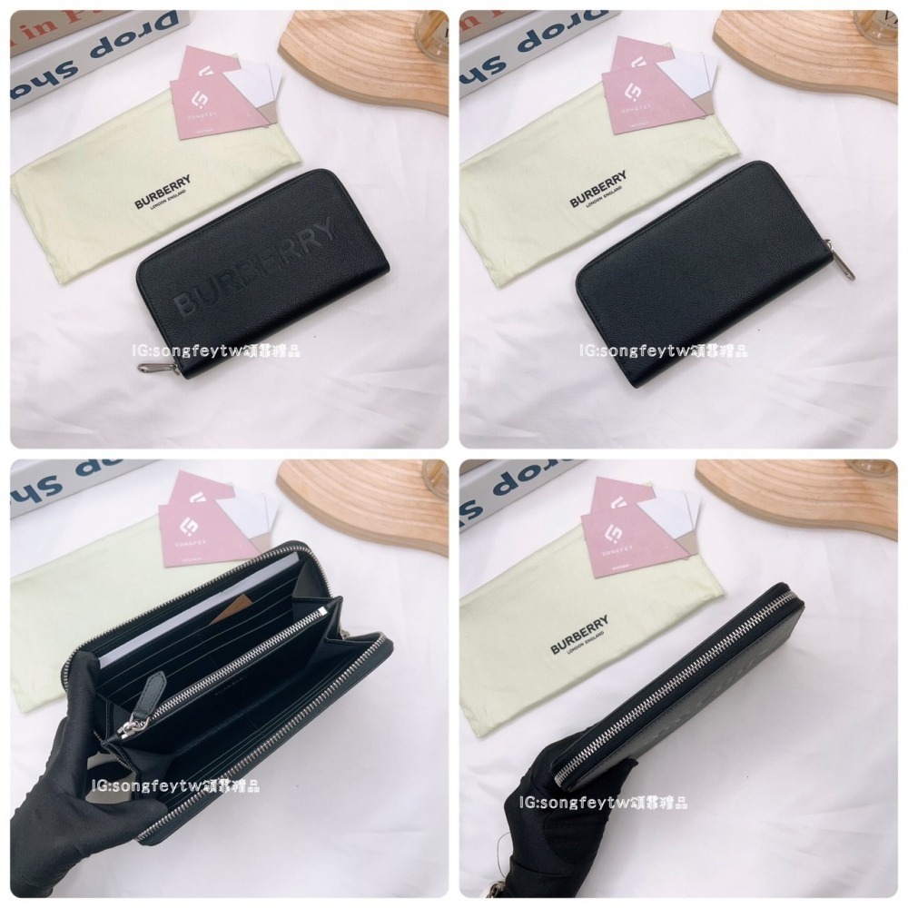 歐美代購 台灣現貨 Burberry 壓紋Logo 信封長夾-細節圖11