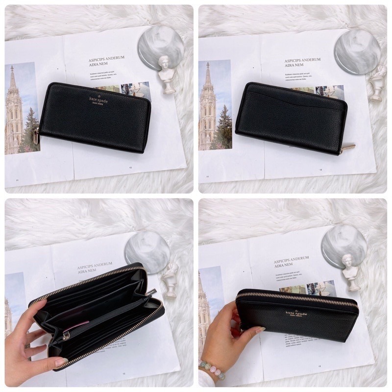 美國代購 台灣現貨 kate spade ㄇ型 拉鍊長夾-細節圖3