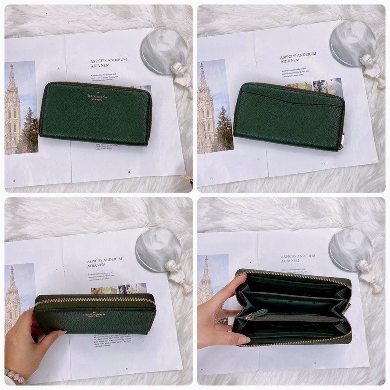 美國代購 台灣現貨 kate spade ㄇ型 拉鍊長夾-細節圖6