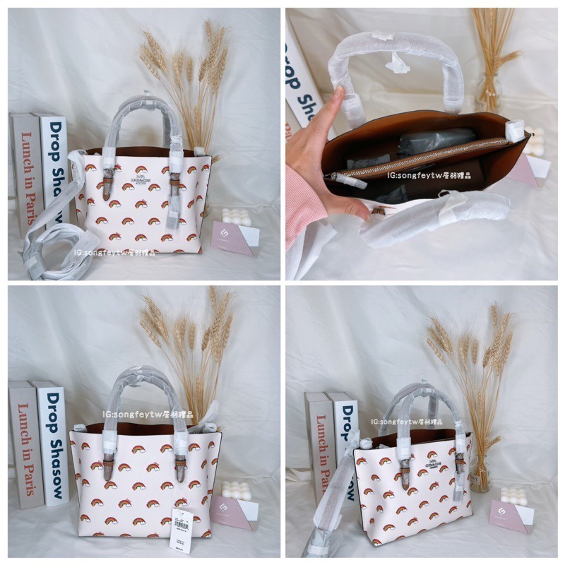 美國代購 台灣現貨 Coach 三層小托特 手提斜背包-細節圖9