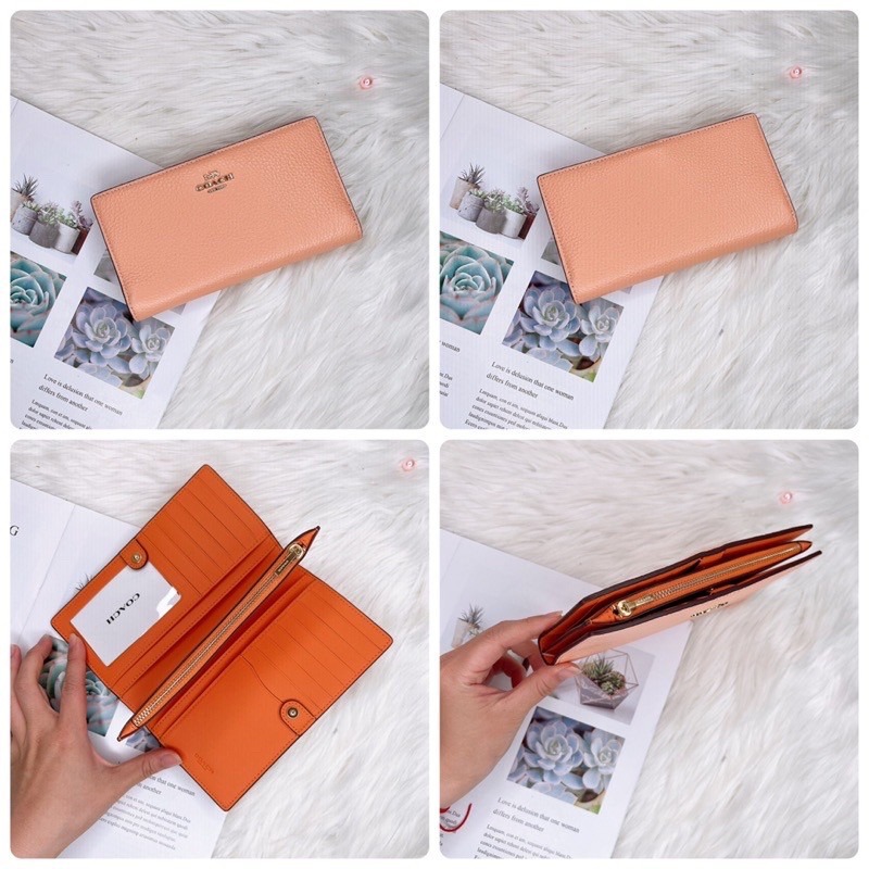 美國代購 台灣現貨 Coach 對開薄中長夾-細節圖6