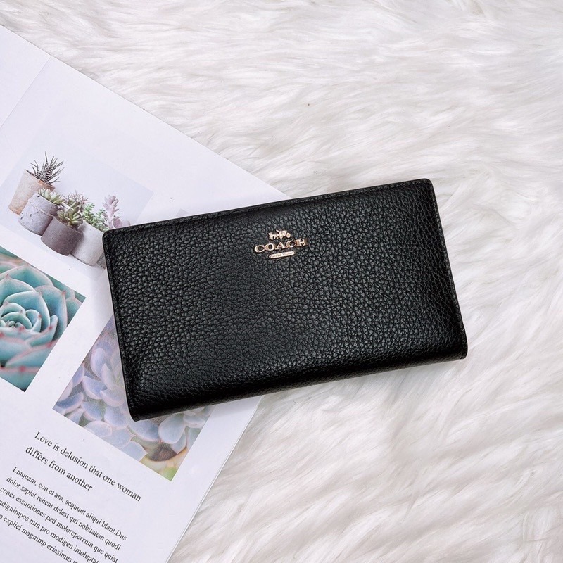 美國代購 台灣現貨 Coach 對開薄中長夾-細節圖7