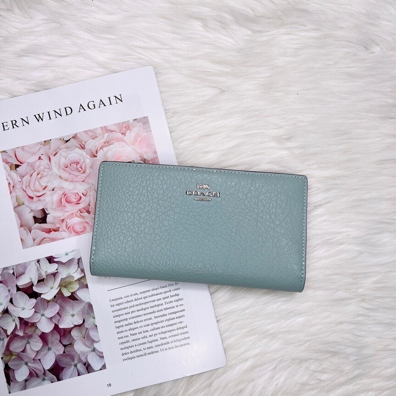 美國代購 台灣現貨 Coach 對開薄中長夾-細節圖9