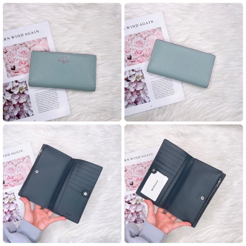 美國代購 台灣現貨 Coach 對開薄中長夾-細節圖10