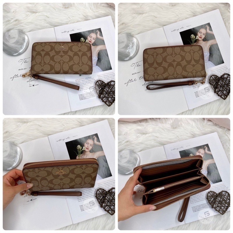 美國代購 台灣現貨 Coach 拉鍊長夾 手掛長夾 手拿包-細節圖5