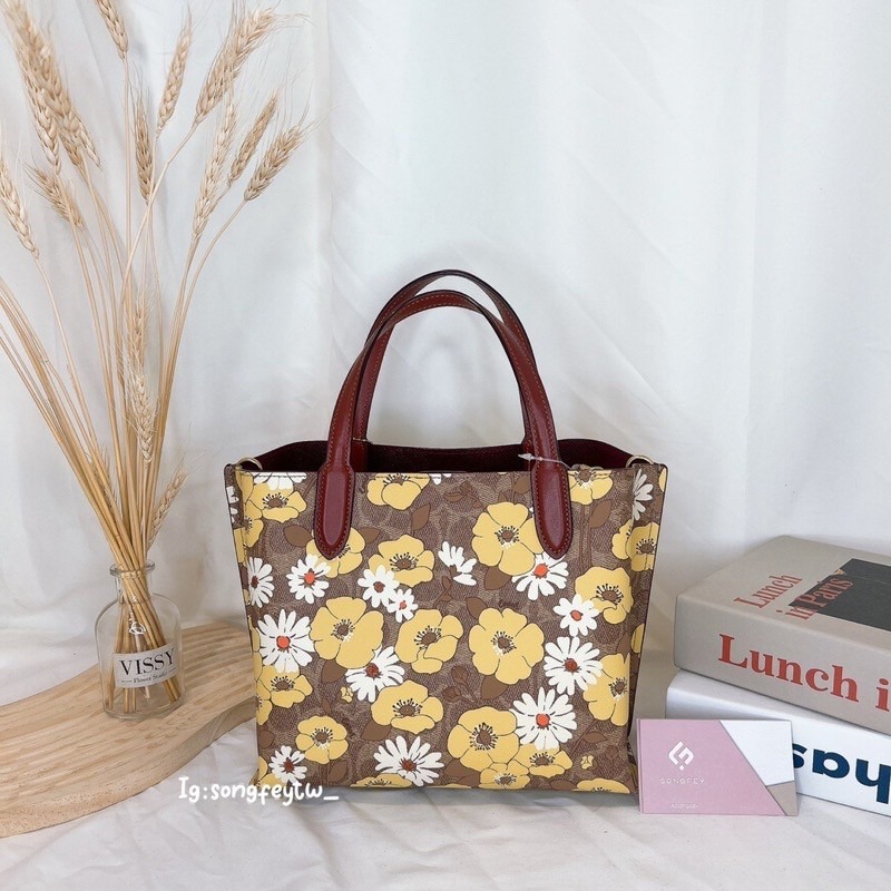 美國代購🇺🇸台灣現貨 Coach 專櫃款 花卉小托特 手提斜背包-細節圖2