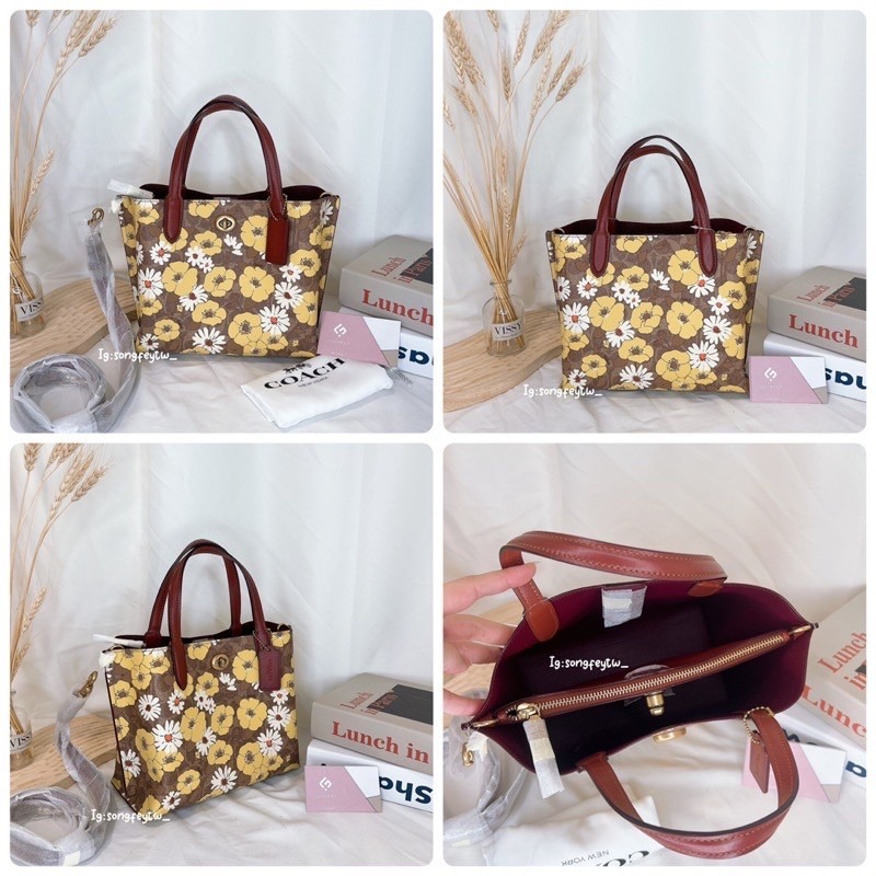 美國代購🇺🇸台灣現貨 Coach 專櫃款 花卉小托特 手提斜背包-細節圖5
