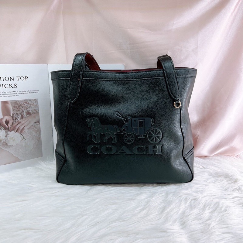 美國代購  台灣現貨 coach 托特包 大馬車logo托特包-細節圖2