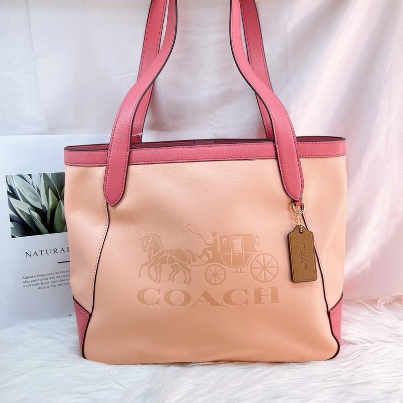 美國代購  台灣現貨 coach 托特包 大馬車logo托特包-細節圖7