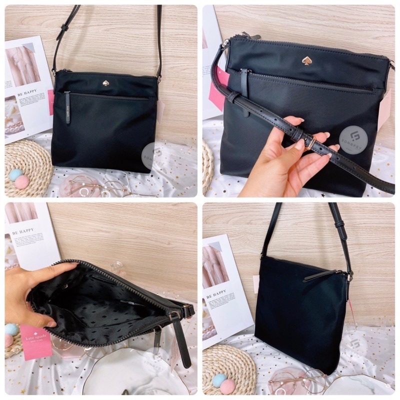 美國代購  台灣現貨 kate spade 尼龍側扁包 斜背包-細節圖5