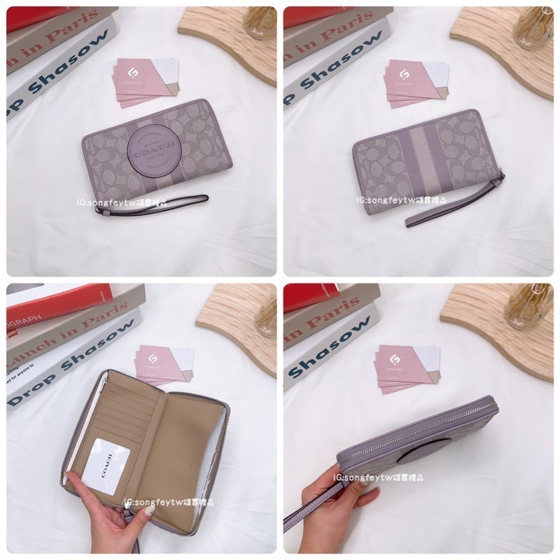 美國代購 台灣現貨 Coach 香布蕾手掛中長夾 手機夾-細節圖5