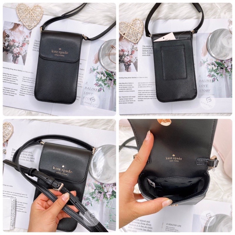 美國代購  台灣現貨 Kate spade 掀蓋手機包  斜背包-細節圖7