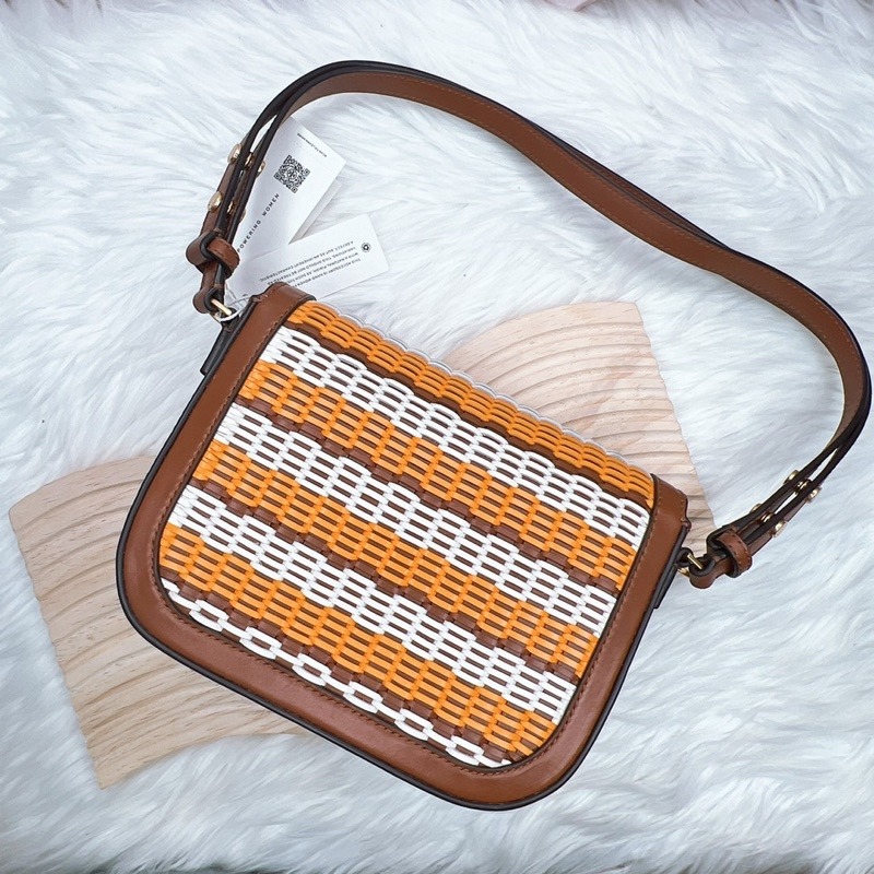 美國代購 台灣現貨 Tory Burch TB 編織兩用馬鞍包 肩背包 斜背包-細節圖3
