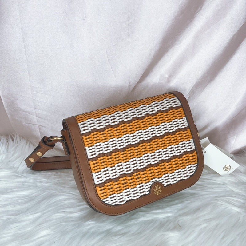 美國代購 台灣現貨 Tory Burch TB 編織兩用馬鞍包 肩背包 斜背包-細節圖4