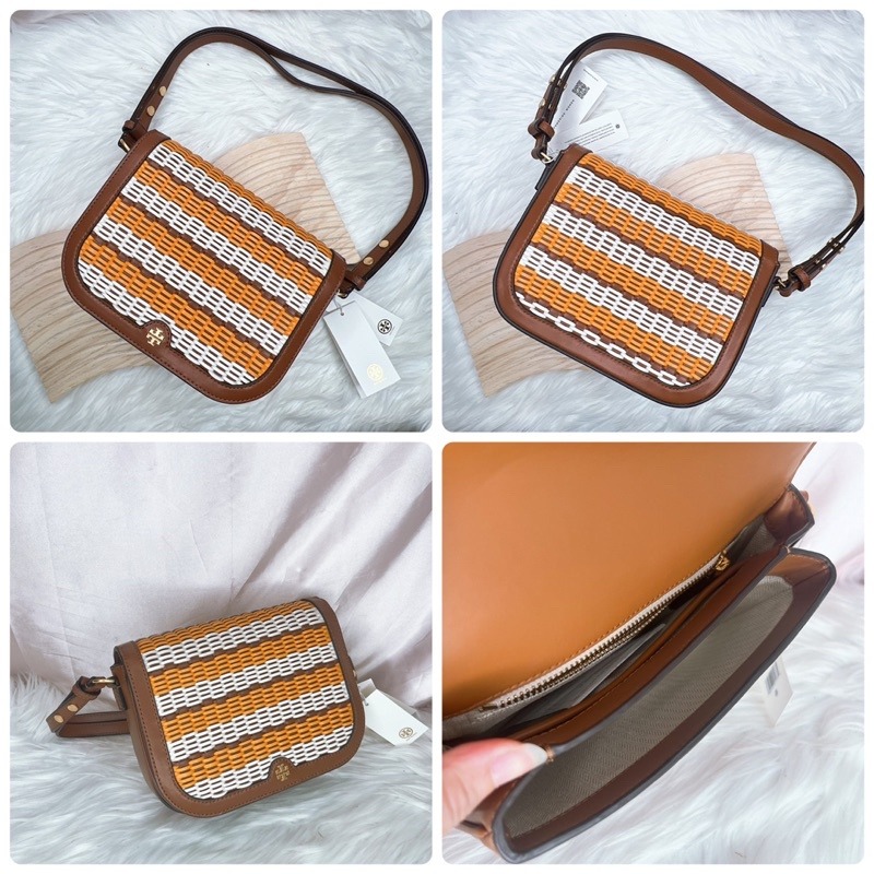 美國代購 台灣現貨 Tory Burch TB 編織兩用馬鞍包 肩背包 斜背包-細節圖5