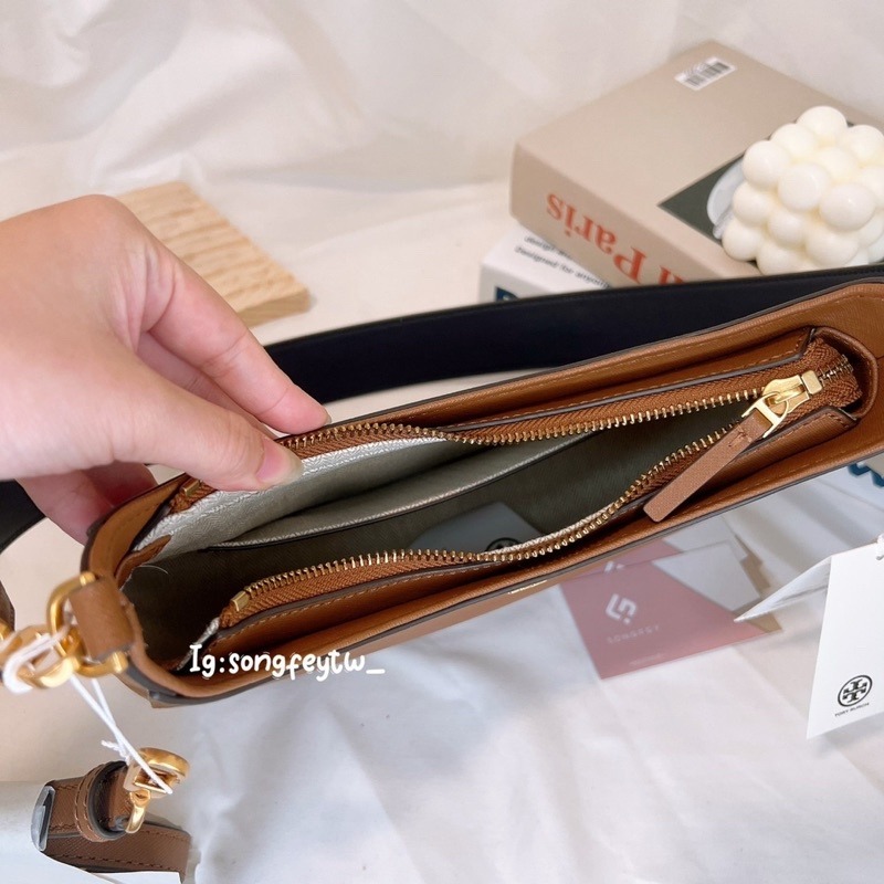 美國代購 台灣現貨 Tory Burch 雙背帶防刮半月包 斜背包-細節圖3